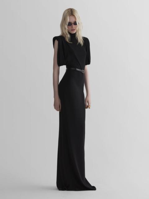 MUGLER black draped sleeveless gown
