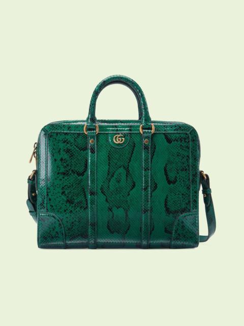 GUCCI Python briefcase with Double G