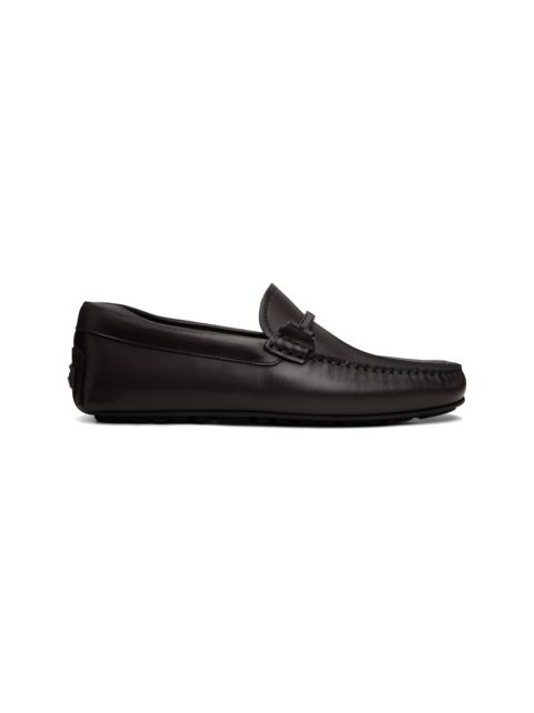 BOSS Brown Nappa-Leather Driver Loafers