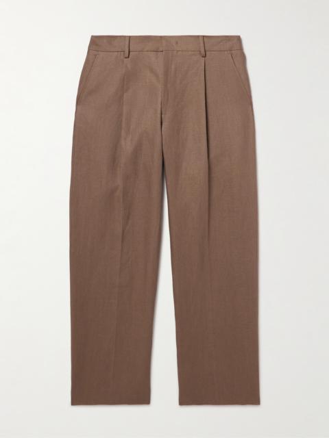 NN07 Kay 1454 Straight-Leg Pleated Linen Trousers
