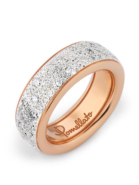 Pomellato Women's Iconica Two-Tone 18K Gold & 1.90 TCW Diamond Ring - Rose Gold White Rhodium