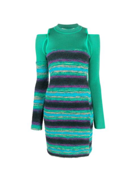stripe-pattern knitted dress