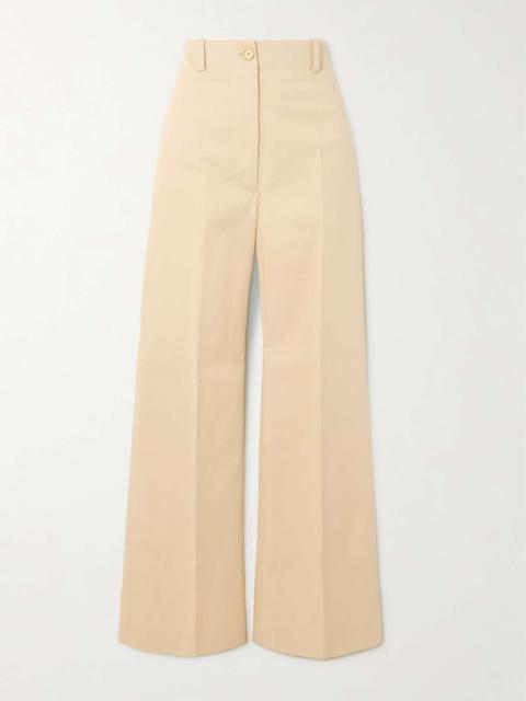 PATOU Iconic cotton-twill wide-leg pants