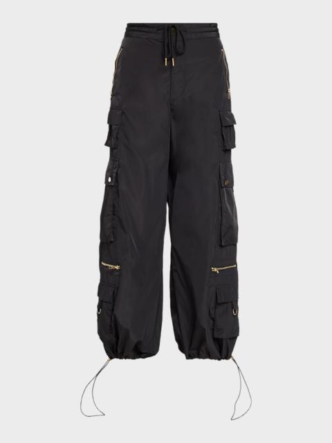 CYNTHIA ROWLEY Wide-Leg Drawcord Cargo Pants