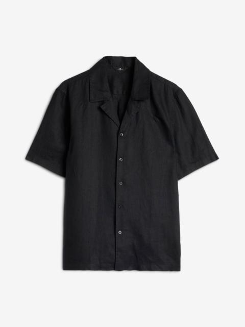 7 For All Mankind Linen Camp Shirt in Black