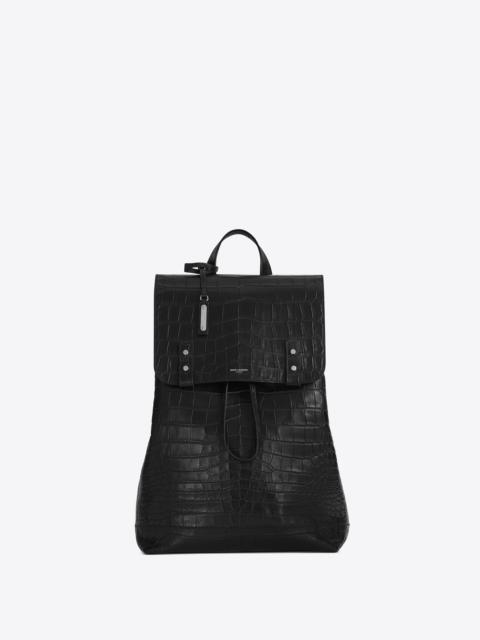SAINT LAURENT sac de jour backpack in crocodile-embossed leather