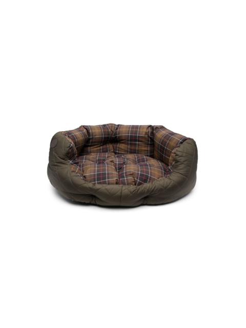 check-pattern cotton dog bed
