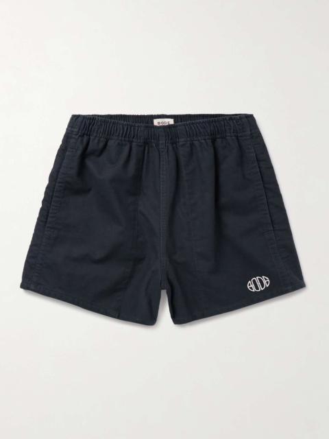 Field Straight-Leg Logo-Embroidered Cotton-Twill Shorts