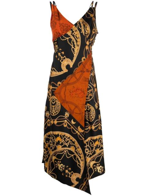 MARINE SERRE WOMEN Ornament Jewellery Print Regenerated-Silk Dress Bla