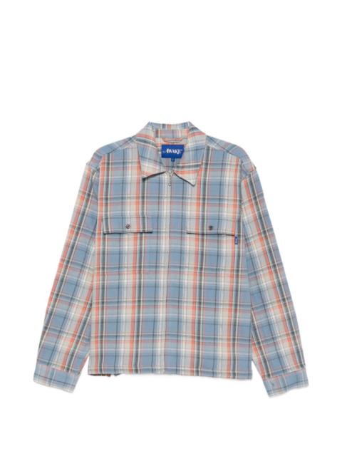 AWAKE NY Rivington checked zip shirt