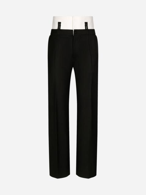 Tailored pants with contrasting belt
