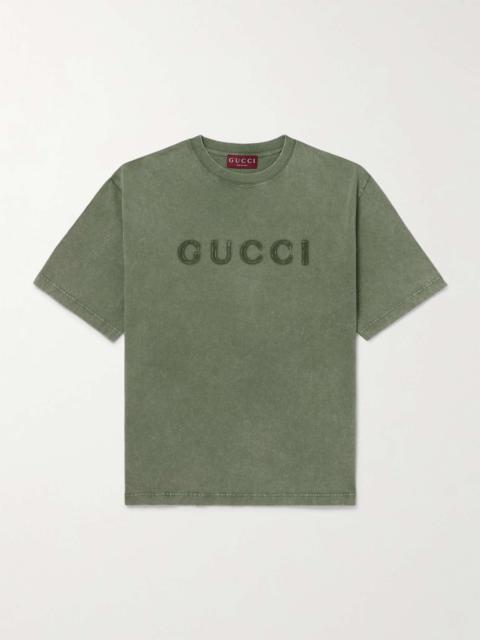 GUCCI Logo-Print Cotton-Jersey T-Shirt
