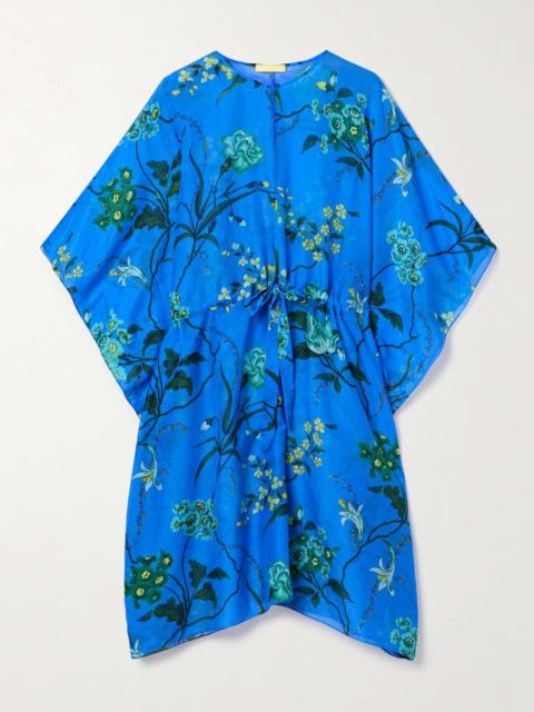 Floral-print cotton and silk-blend mini dress
