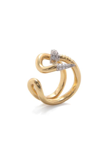 DAVID WEBB Bent Nail Diamond Ring
