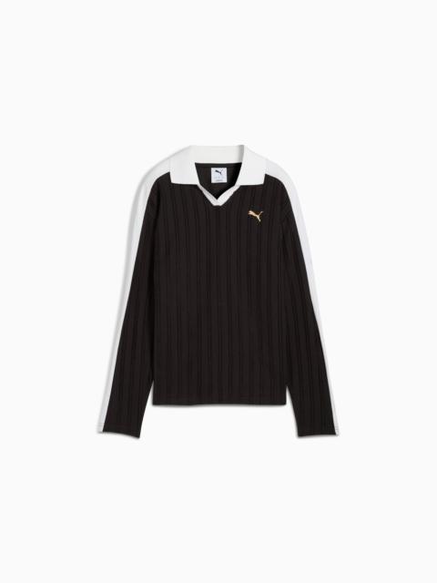 PUMA T7 Women's Relaxed Long Sleeve Polo