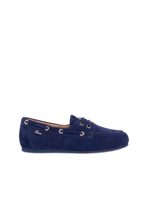 Moschino lace-up suede loafers