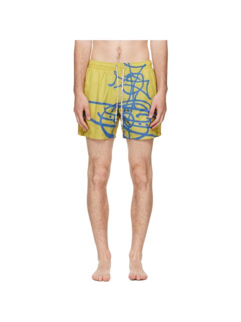 Vivienne Westwood Yellow Surf Boxer Swim Shorts