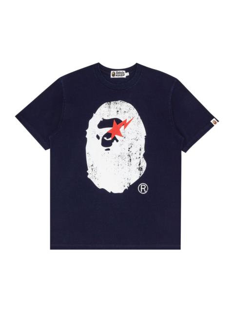 A BATHING APE® BAPE Ape Head Indigo Tee 'Light Indigo'