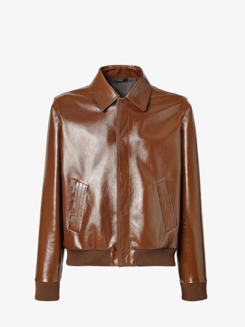 FENDI Blouson Shiny brown leather blouson