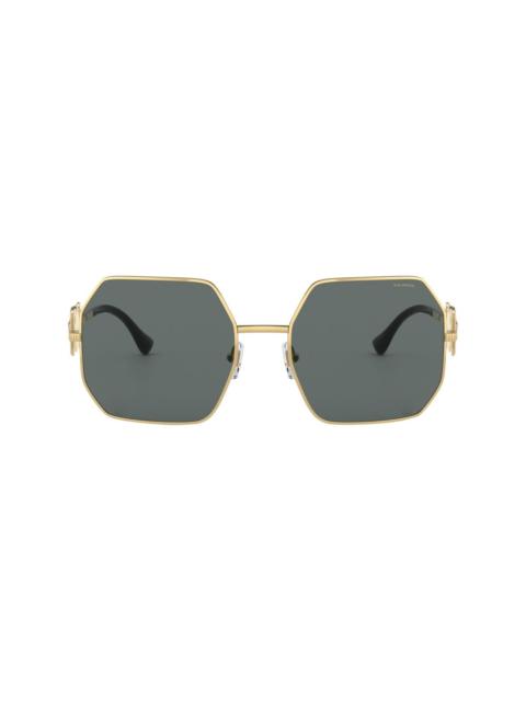 Medusa-plaque geometric-frame sunglasses