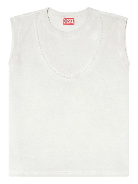 Diesel T-EMBEJ embossed chain sleeveless T-shirt