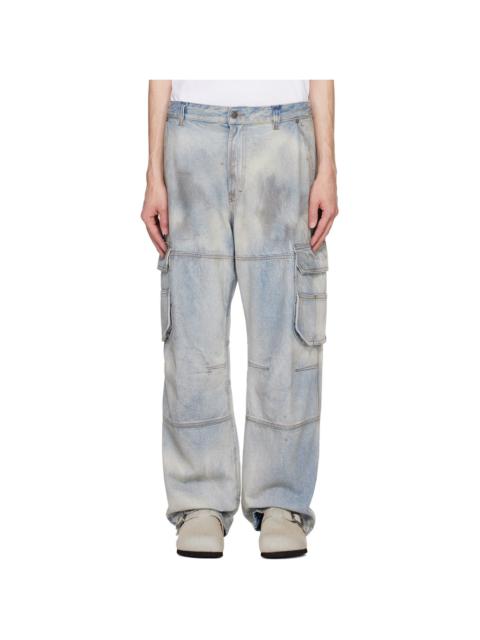 Blue D-Fish Denim Cargo Pants