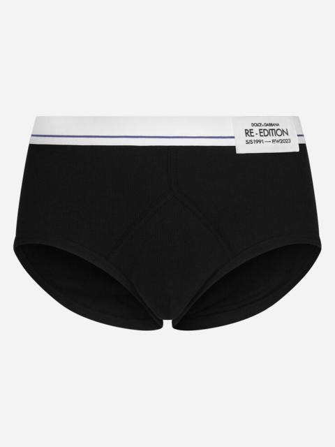 Dolce & Gabbana Fine-rib cotton Brando briefs with Re-Edition label