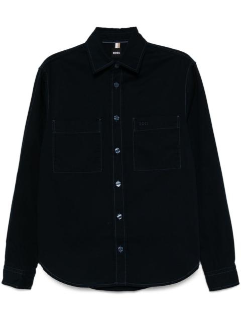 BOSS logo-embroidered shirt