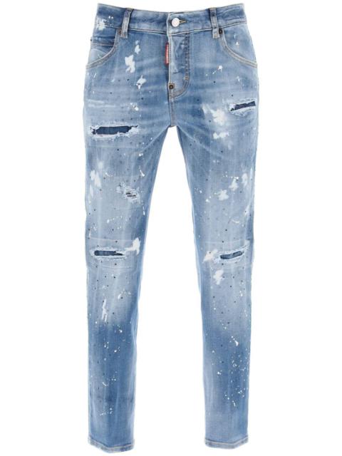 DSQUARED2 COOL GIRL JEANS IN MEDIUM ICE SPOTS WASH