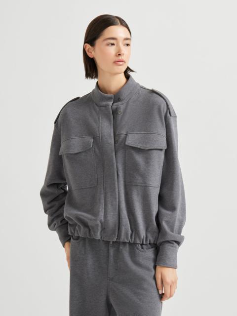 Brunello Cucinelli Cotton smooth French terry outerwear-style sweatshirt