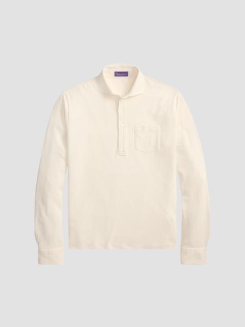 Ralph Lauren Men's Soft Cotton Long-Sleeve Polo Shirt - Classic Cream
