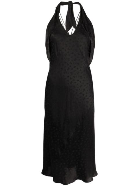 Kiko Kostadinov cheetah-print halterneck midi dress