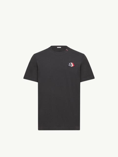 Moncler Embroidered Tricolor Logo Cotton T-Shirt