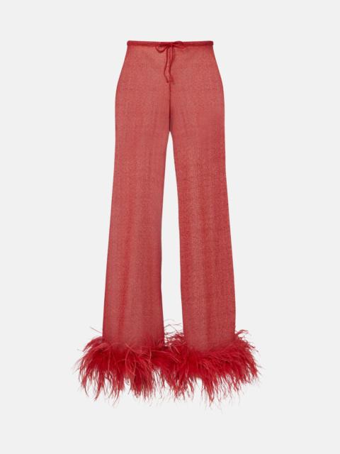 Oséree Lumière Plumage wide-leg pants