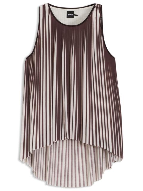 BOSS A-LINE TOP WITH TWO-TONE PLISSÉ PLEATS