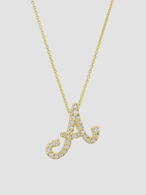 ROBERTO COIN Women's Tiny Treasures Script Initial 18K Yellow Gold, Ruby & 0.24-0.34 TCW Diamond Pendant Necklace