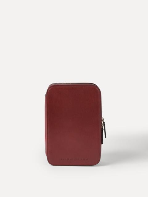 Brunello Cucinelli Burnished calfskin glasses organizer