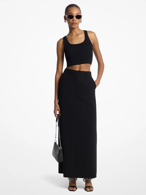 MICHAEL KORS Textured Crepe Trouser Maxi Skirt