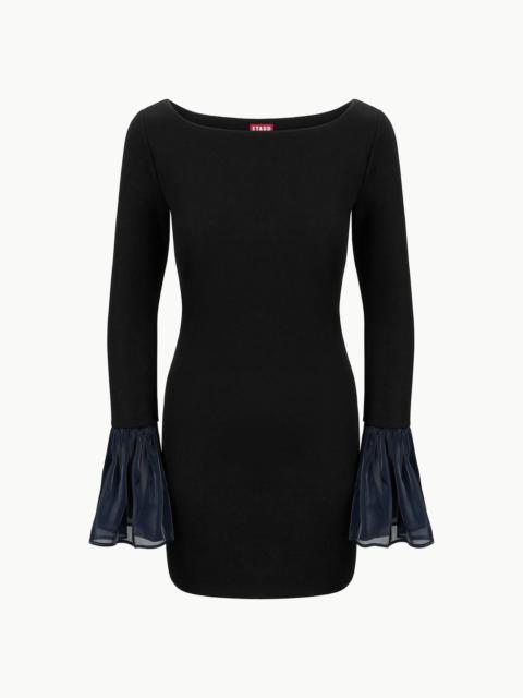 STAUD HAWTHORNE DRESS BLACK NAVY