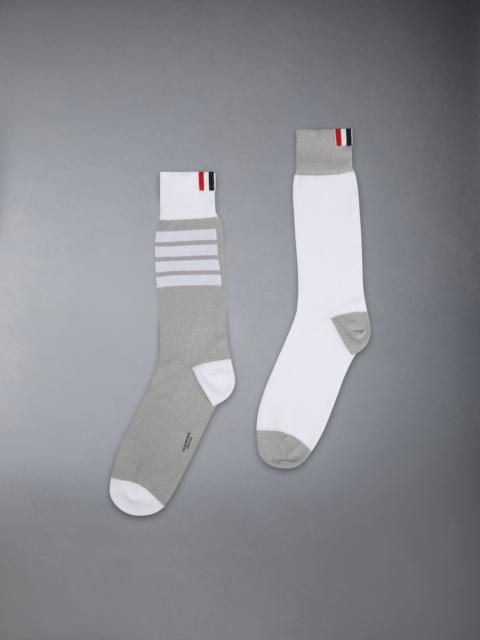 Thom Browne Funmix Classic 4-Bar Jersey Mid Calf Socks