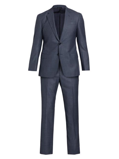 GIORGIO ARMANI Men's Micro Box Wool Suit - Postal Blue