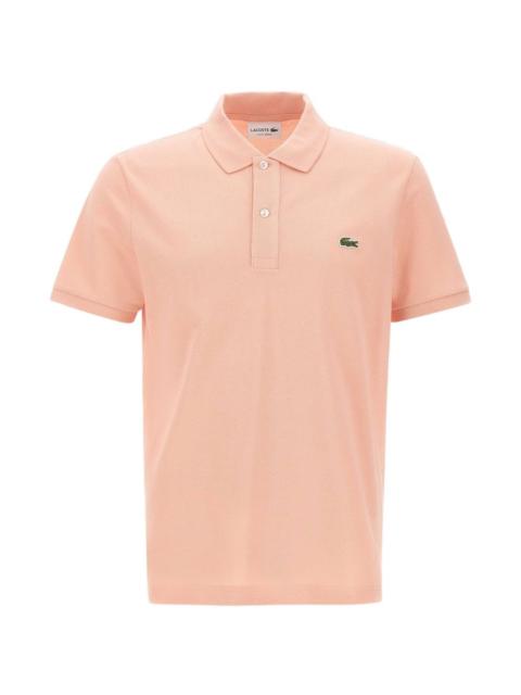 LACOSTE ribbed logo patch polo shirt