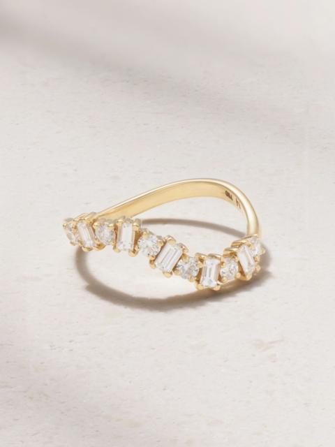 ILEANA MAKRI Wave 18-karat white gold diamond ring Gold