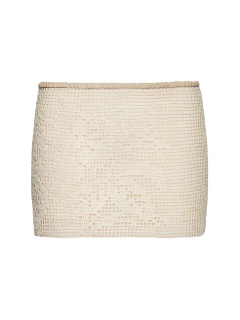 lace crochet mini skirt