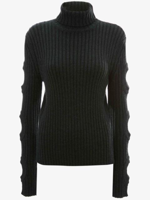 JW Anderson CUT OUT SLEEVE TURTLENECK JUMPER