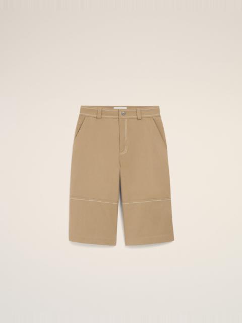 AMI Paris BEIGE COTTON WORKER BERMUDA SHORTS