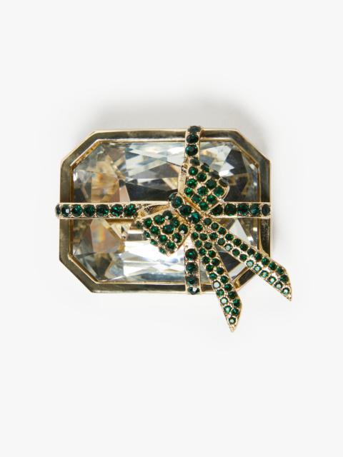 Max Mara Metal and glass brooch