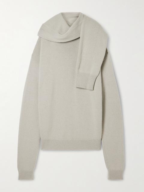 Calvin Klein Collection Mia Scarf-detailed Cashmere Sweater