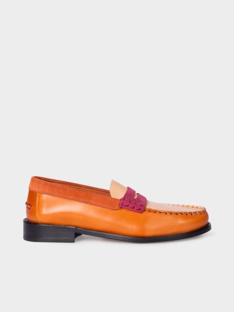 Tan Colour-Block Leather 'Laida' Loafers