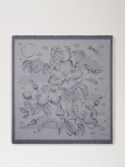 Mulberry Mulberry Dreaming Jacquard Square Foggy Grey Cotton Silk Blend